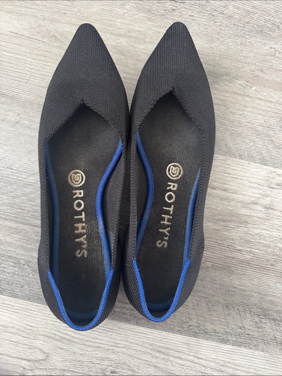 Rothy's Shoes - Rothy's Black Pointed Knit Flats with Blue Size 7.5W